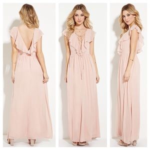 Lace up maxi dress